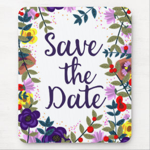 Heiratetag merken Vintage Floral Reef Mousepad