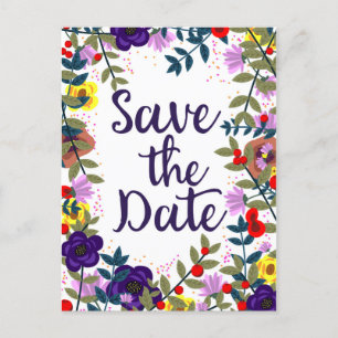 Heiratetag Merken Vintage Florales Riff Postkarte