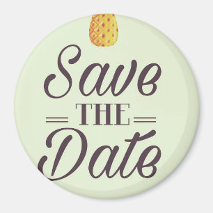 Heiratetag Vormerken Hochzeit Vintage Ananas Magnet