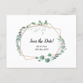 Heirats-Einladungskarte 'Save the Date' mit floral Einladungspostkarte