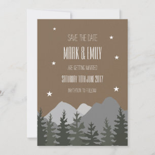 Heiratsankündigung Bäume und Berge Save The Date