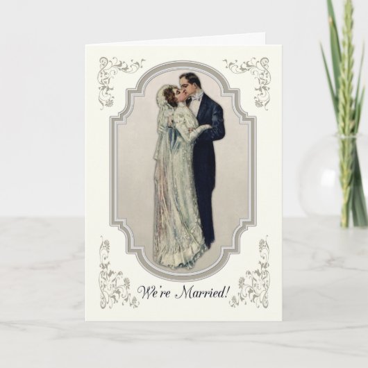 Heiratsankündigung mit Viktorianischem Paar Ankündigung (Vorderseite)