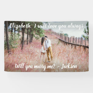 Heiratsantrag Heirate Mich Foto und weiße Schrift Banner