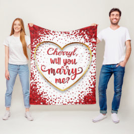 Heiratsantrag Heiraten Sie mir Fleecedecke