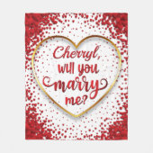 Heiratsantrag Heiraten Sie mir Fleecedecke (Vorderseite)