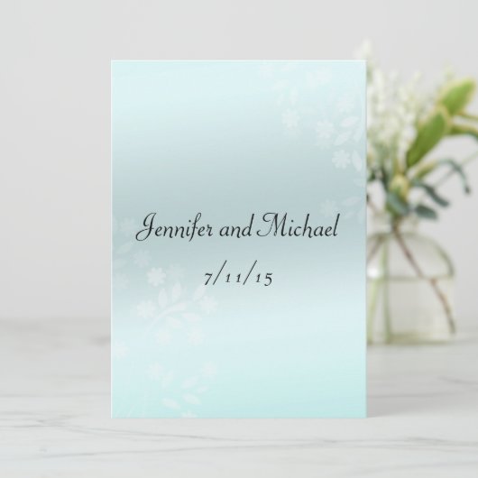 Heiratsantrag, Hübsche Blue Wedding Comment Card Einladung (Stehend Vorderseite)