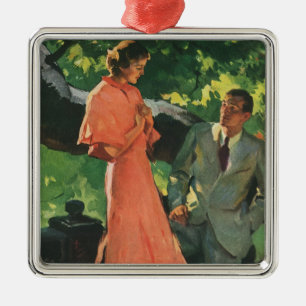 Heiratsantrag im Vintage-Stil; Willst du mich heir Silbernes Ornament