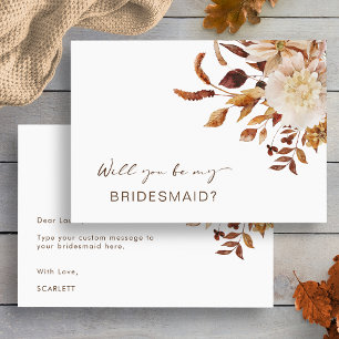 Heiratsantrag-Karte für Brautjungfer im Herbst Einladung