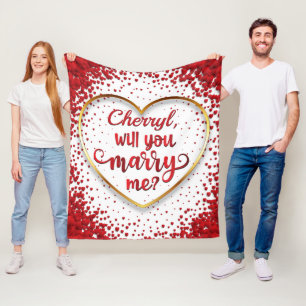 Heiratsantrag Meer der Herzen Willst du mich heira Fleecedecke