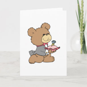 Heiratsantrag oder Ringträger Teddybär Design Karte