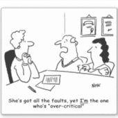 Heiratsanweisung - Ehefrau hat den Faults-Cartoon. Aufkleber (Vorderseite)