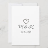 Heiratsbrief für Silberherz, modern Einladung (Rückseite)