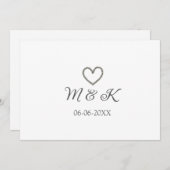 Heiratsbrief für Silberherz, modern Einladung (Vorne/Hinten)