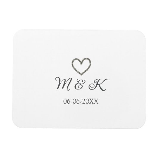 Heiratsbrief für Silberherz, modern Magnet (Horizontal)