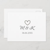 Heiratsbrief für Silberherz, modern Postkarte (Vorne/Hinten)