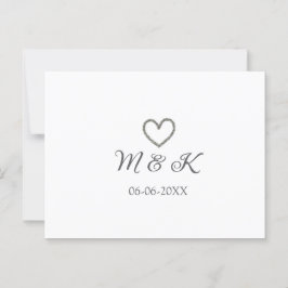 Heiratsbrief für Silberherz, modern Postkarte