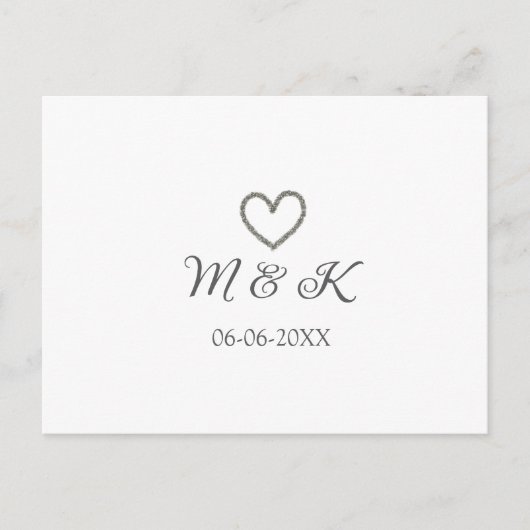 Heiratsbrief für Silberherz, modern Postkarte (Vorderseite)