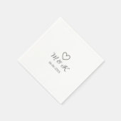 Heiratsbrief für Silberherz, modern Serviette (Ecke)