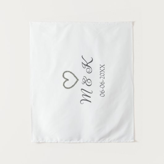 Heiratsbrief für Silberherz, modern Wandteppich (Vorderseite)