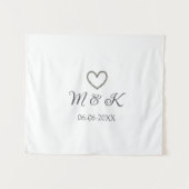 Heiratsbrief für Silberherz, modern Wandteppich (Vorderseite (Horizontal))