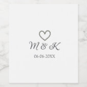 Heiratsbrief für Silberherz, modern Weinetikett (Einzelnes Label)