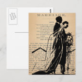 Heiratsgedicht von der Silhouette des Longfellow B Postkarte (Vorne/Hinten)