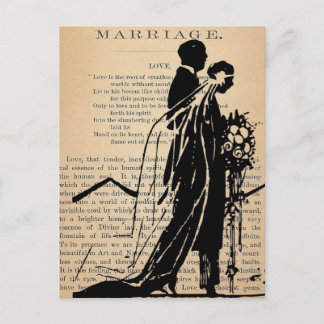 Heiratsgedicht von der Silhouette des Longfellow B Postkarte