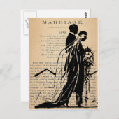 Heiratsgedicht von der Silhouette des Longfellow B Postkarte (Vorne/Hinten)