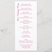 Heiratsprogramme für heiße Rosa Pferde und Beförde Programm (Rückseite)