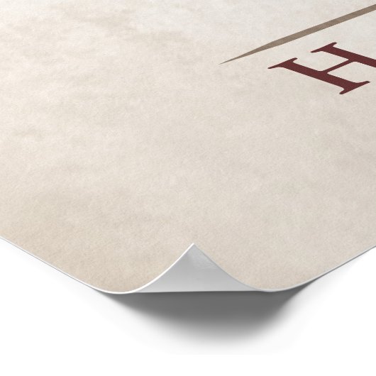 Heiratsschild - Rustikaler Fall Poster (Ecke)