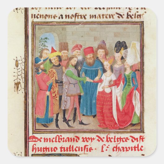 Heiratsszene Quadratischer Aufkleber (Vorderseite)