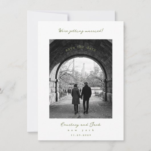 Heiratstermin Olive Save The Date (Vorderseite)
