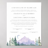 Heiratsurkunde für Wasserfarben Poster (Vorne)