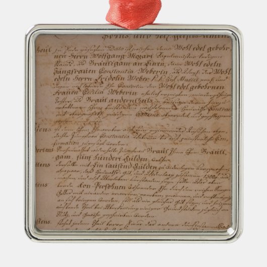 Heiratsurkunde von Wolfgang, von Mozart und von Ornament Aus Metall (Vorne)