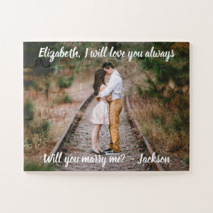 Heiratsvorschlag heiraten Me Foto Weiße Schrift le Puzzle
