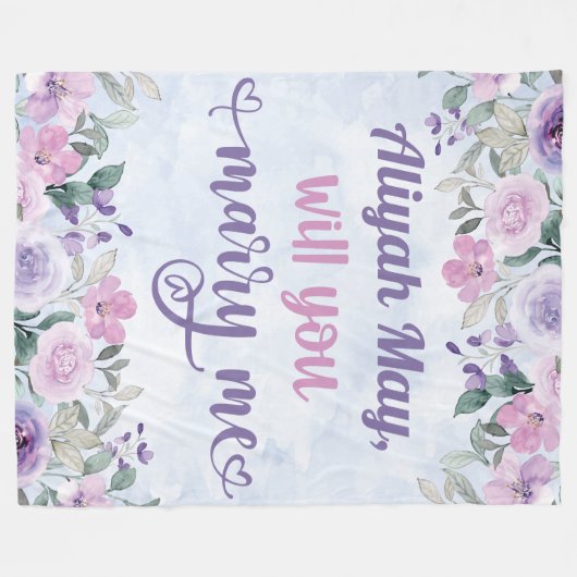 Heiratsvorschlag - Heiraten Sie mich? Fleecedecke (Vorderseite (Horizontal))