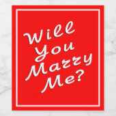 Heiratsvorschlag - Heiraten Sie mich? Weinetikett (Einzelnes Label)