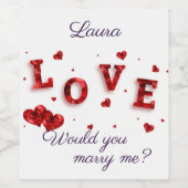 Heiratsvorschlag Weinetikett (Einzelnes Label)