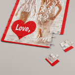 Heiratsvorschlag wird mir dein Foto heiraten Puzzle<br><div class="desc">"Heiraten Sie mich?" Pop die Frage auf Ihre ganz eigene Art! Folge deinem Herzen und gib deiner Freundin ein überraschendes niedliches Heiratsgeschenk,  um die Erinnerungen deines Lebens zu genießen! Personalisieren Sie es mit Ihrem Lieblings-Paar Foto,  Ihrem Text und Namen.</div>