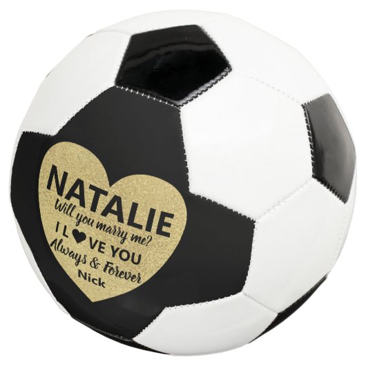 Heiratsvorschlag, wirst du mich heiraten? fußball (Dreiviertel)