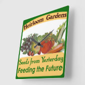 Heirloom arbeitet Retro Küchen-Wanduhr im Garten Quadratische Wanduhr (Winkel)