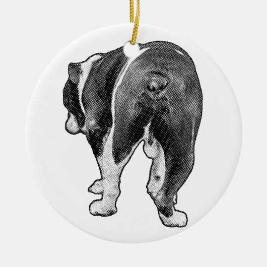 Heirloom Bulldog mit Starry Dots Keramik Ornament (Vorne)