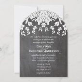 Heirloom Chalkboard and Lace Elegante Wedding Einladung (Vorderseite)