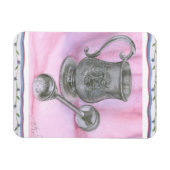 Heirloom Cup & Rattle auf Lila Hintergrund Magnet (Horizontal)