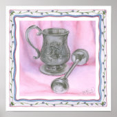 Heirloom Cup & Rattle auf Lila Hintergrund Poster (Vorne)