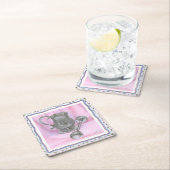 Heirloom Cup & Rattle auf Lila Hintergrund Rechteckiger Pappuntersetzer (Vor Ort)