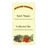Heirloom Gardener Custom Seed Labels (Vorne)