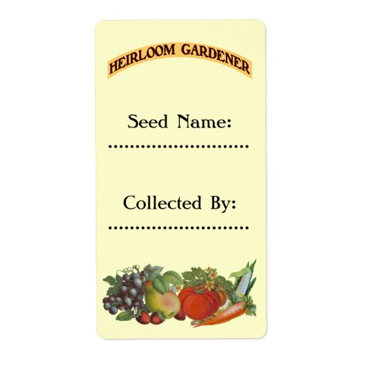 Heirloom Gardener Custom Seed Labels (Vorne)