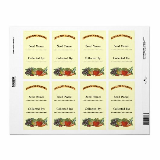 Heirloom Gardener Custom Seed Labels (Vorne)