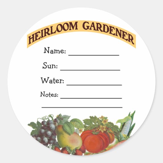 Heirloom Gardener Custom Seed Packers Stickers (Vorderseite)
